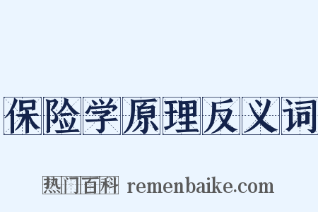 保险学原理反义词是什么意思的图片